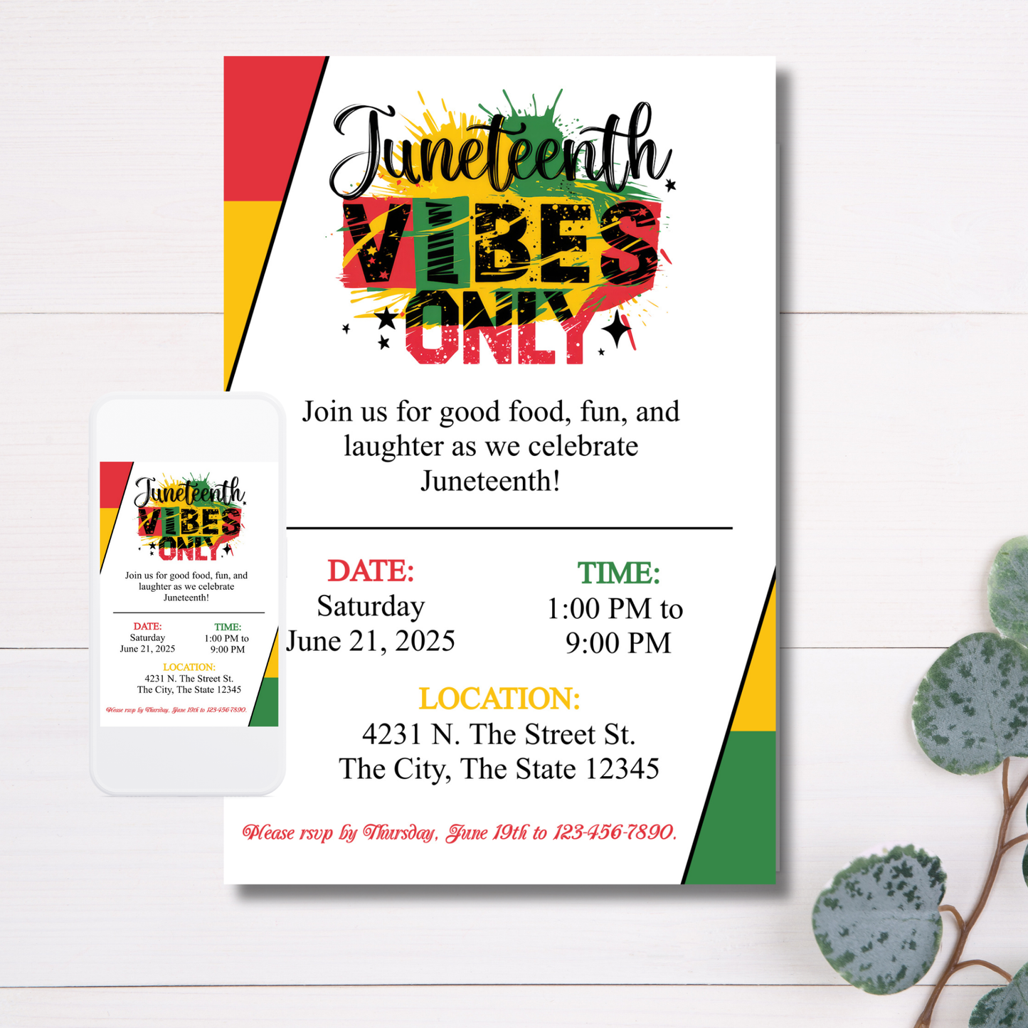 Juneteenth Vibes Only Invite