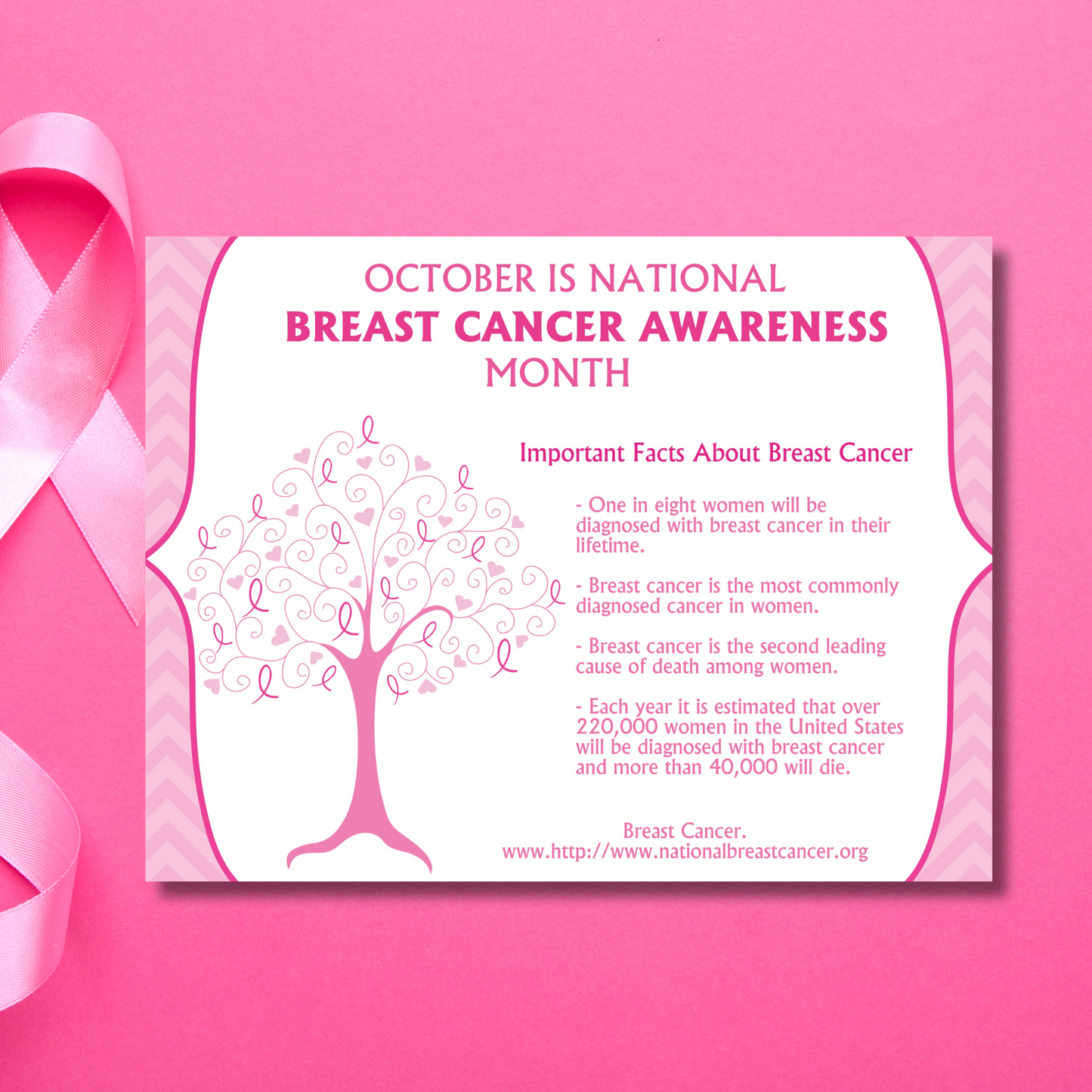 Breast Cancer Tree Flyer | Free Template Preview