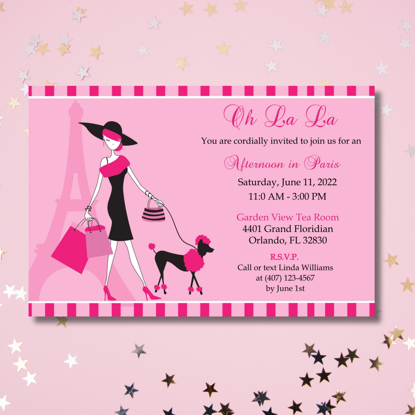 Lady Paris Party Invite | Free Template Preview