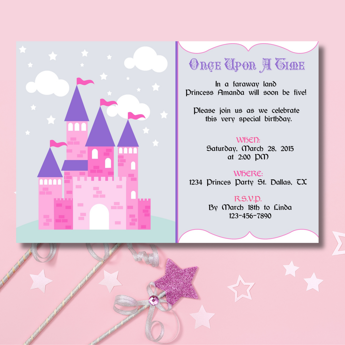 Princess Castle Invite | Free Template Preview