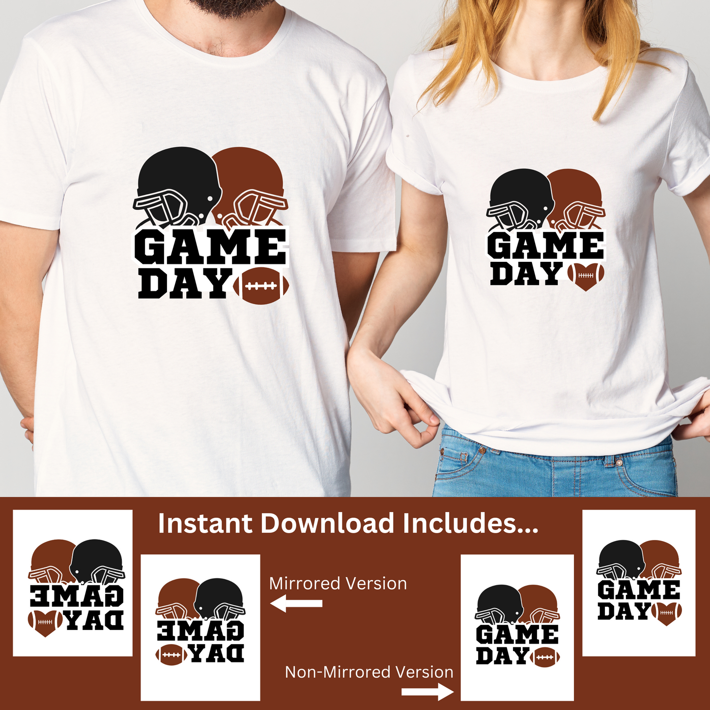 Iron on Shirt Decals | Football Design