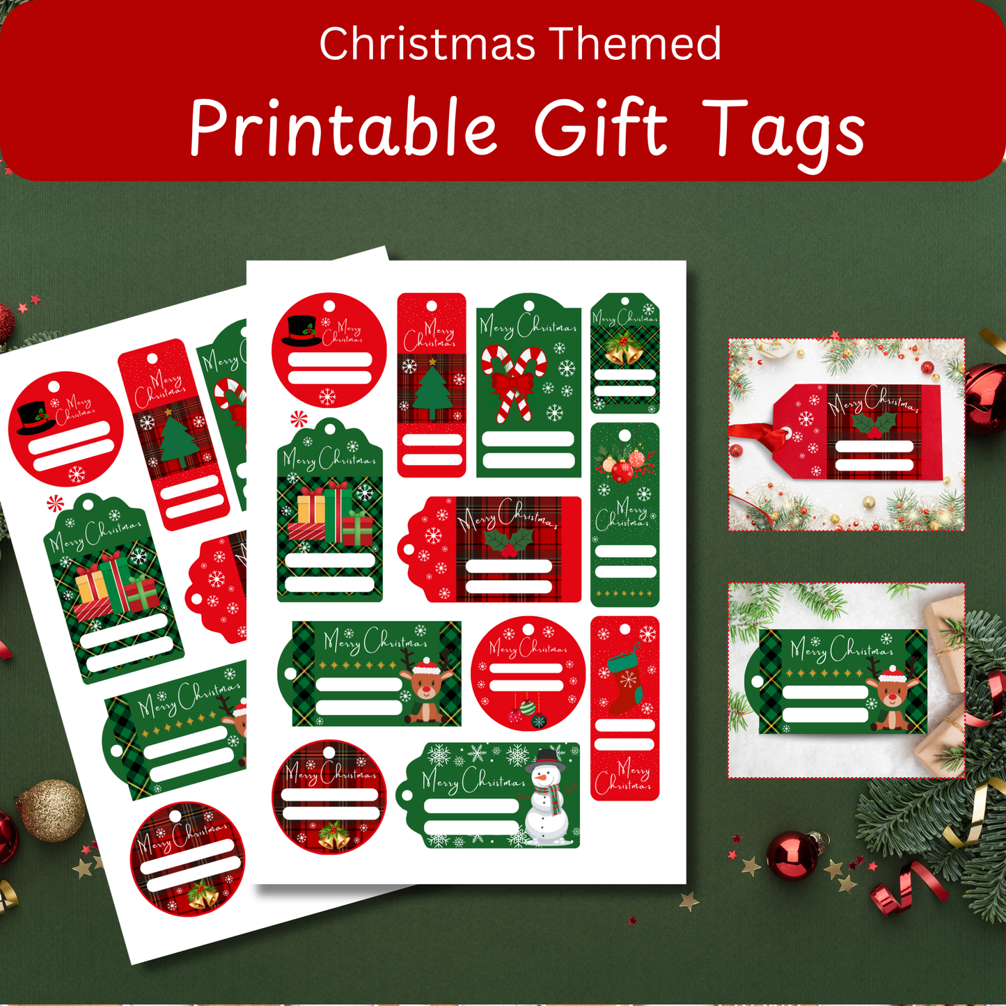 Christmas Printable Gift Tags | Holiday DIY Tags Set