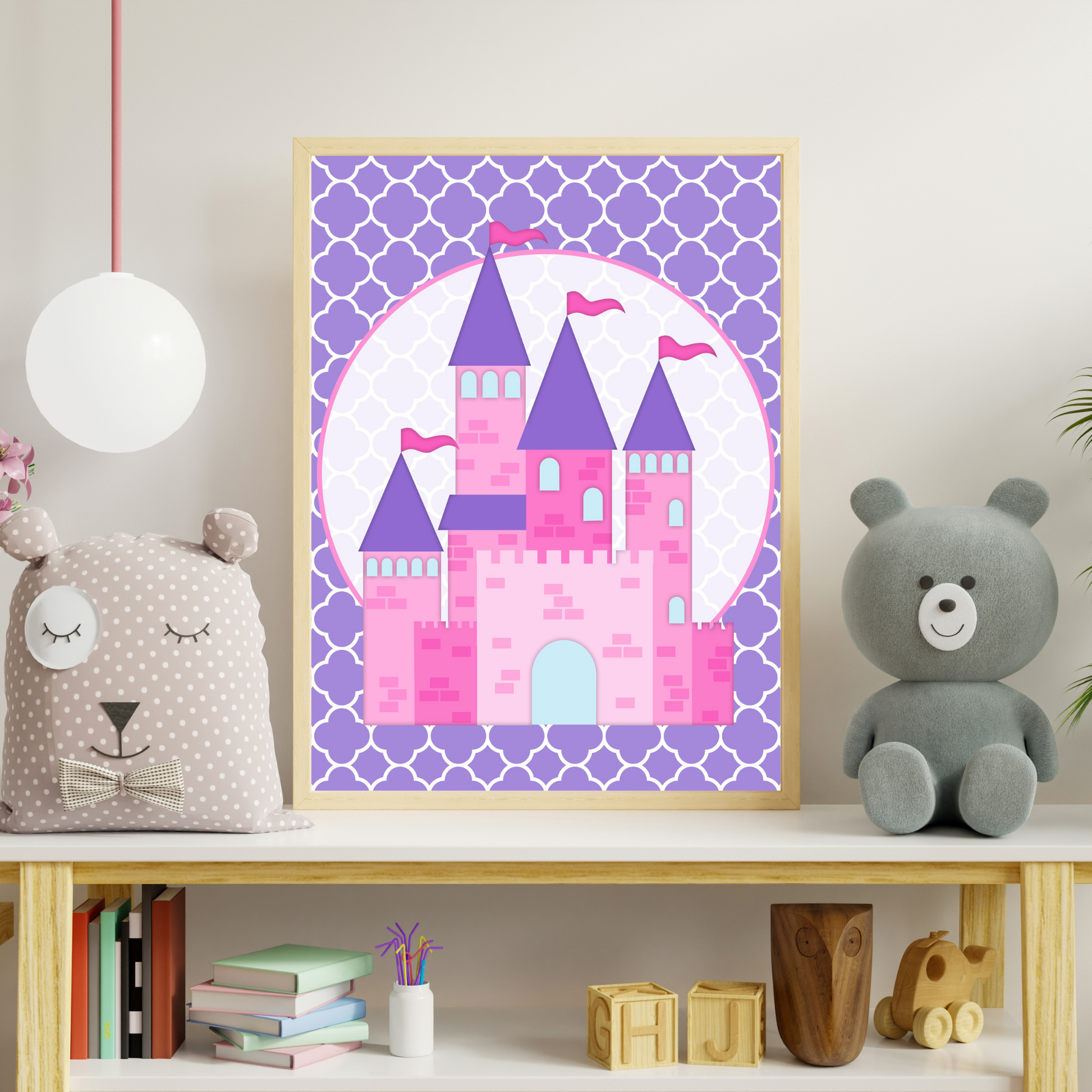 Princess Wall Art Set – 3 Digital Prints for Girls