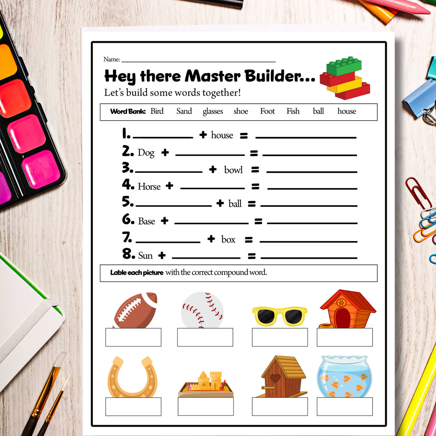 Sports Compound Word Worksheet - Fun Printable Activity