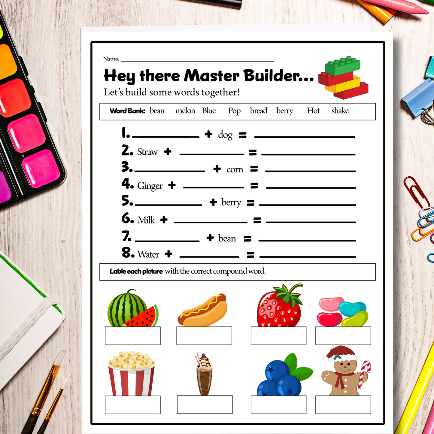 Food Compound Word Worksheet - Printable & Fun