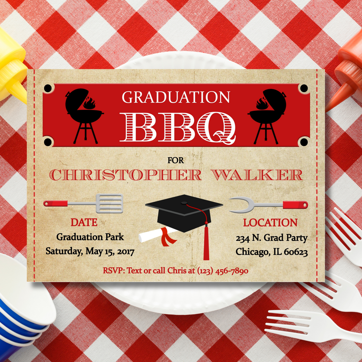 Graduation BBQ Invite | Free Template Preview