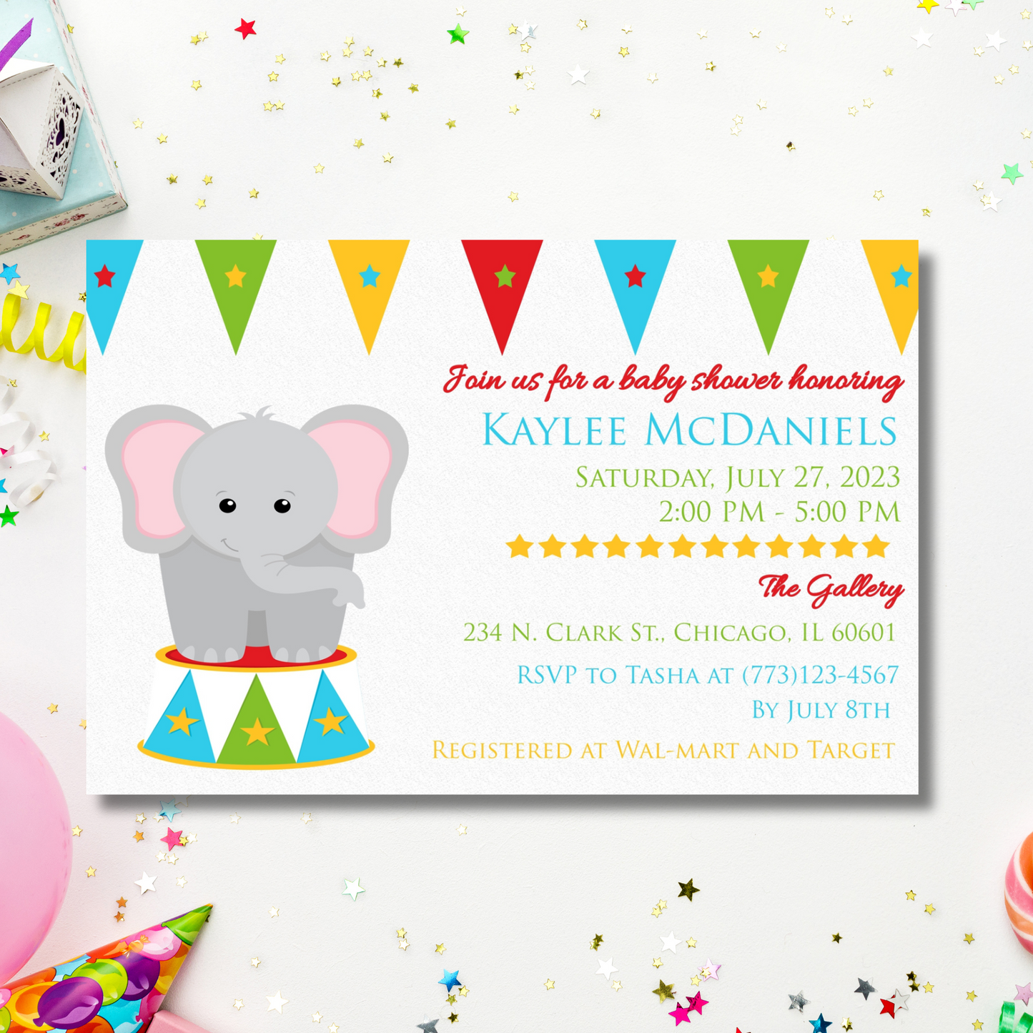 Circus Elephant Invite | Free Template Preview