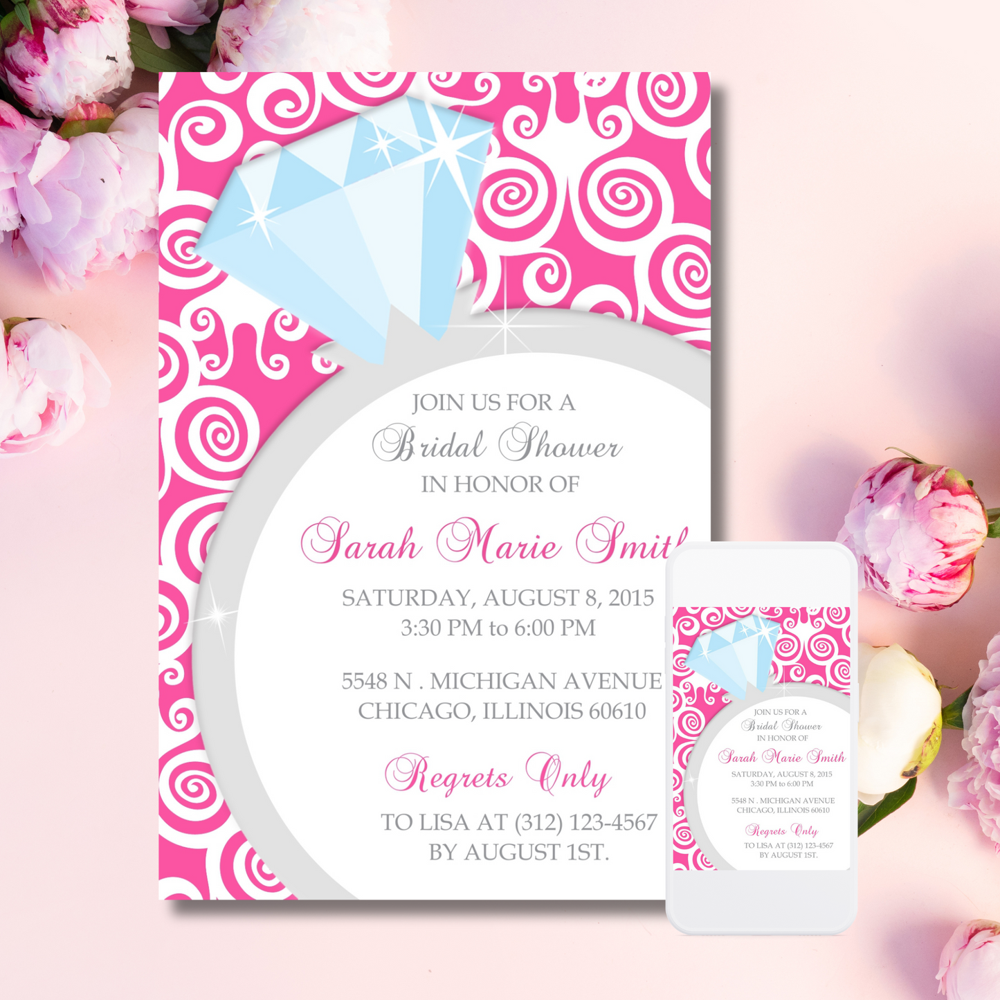 Ring Bridal Shower Invite | Free Template Preview