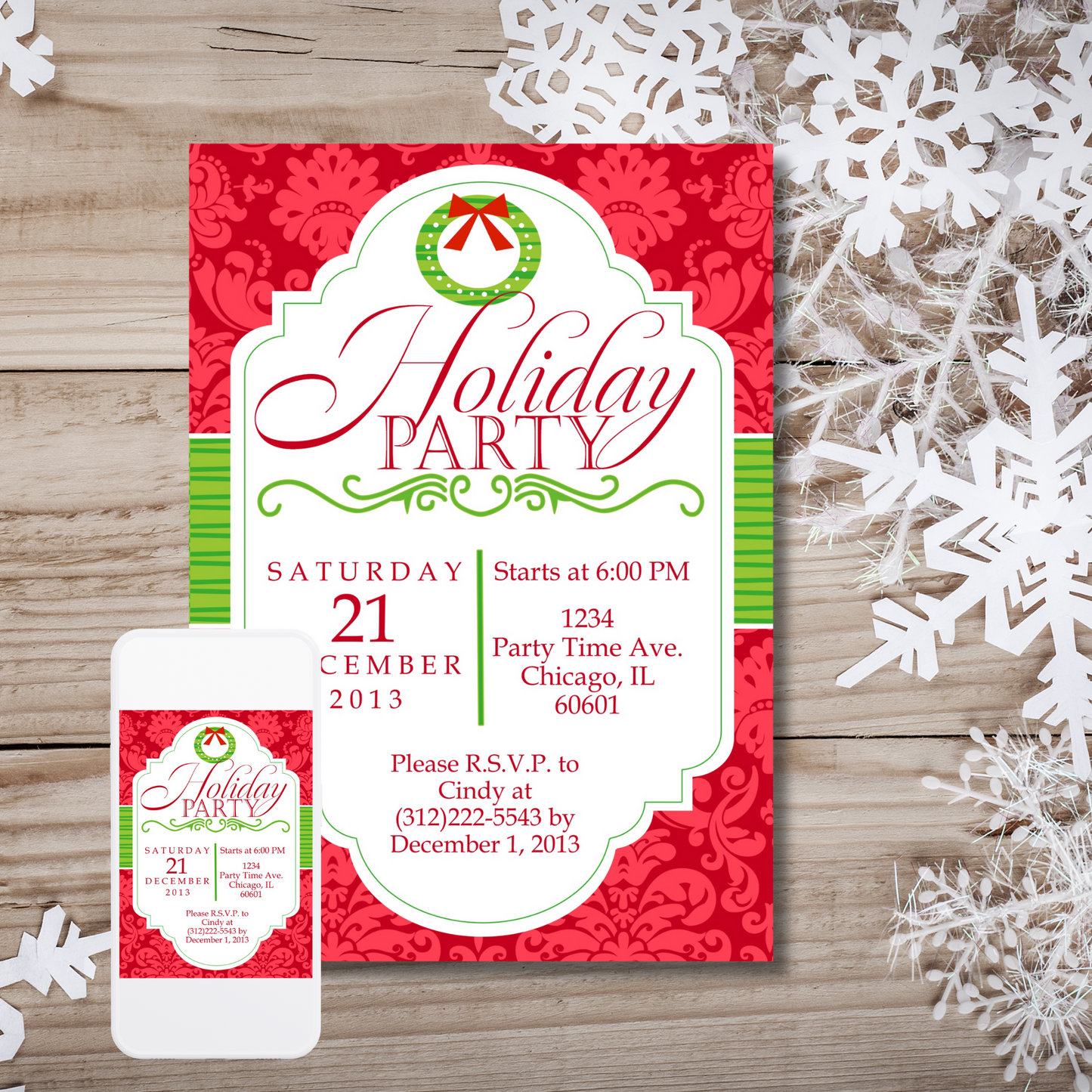 Holiday Party Invite | Free Template Preview