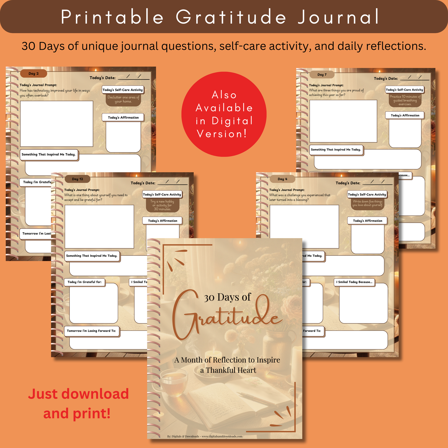 Digital Gratitude Journal for GoodNotes and Notability