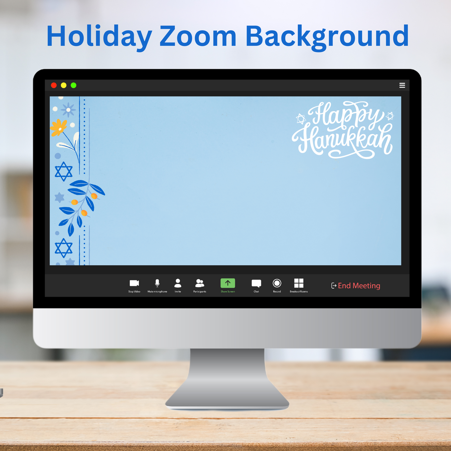 Hanukkah Themed Virtual Background