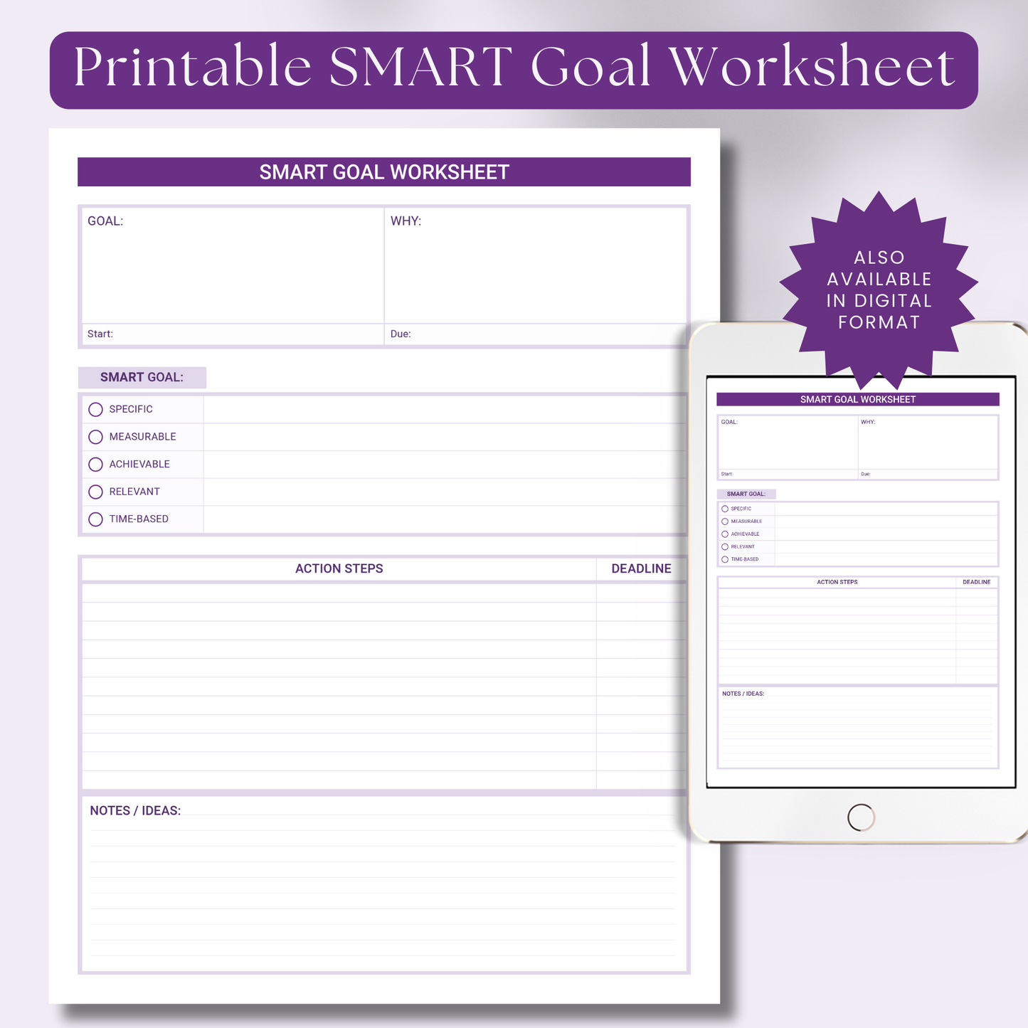 Printable SMART Goal Worksheet
