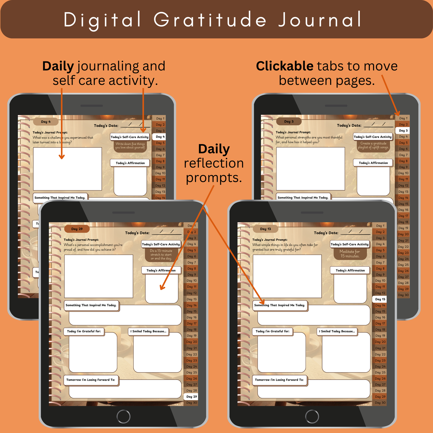 Digital Gratitude Journal for GoodNotes and Notability