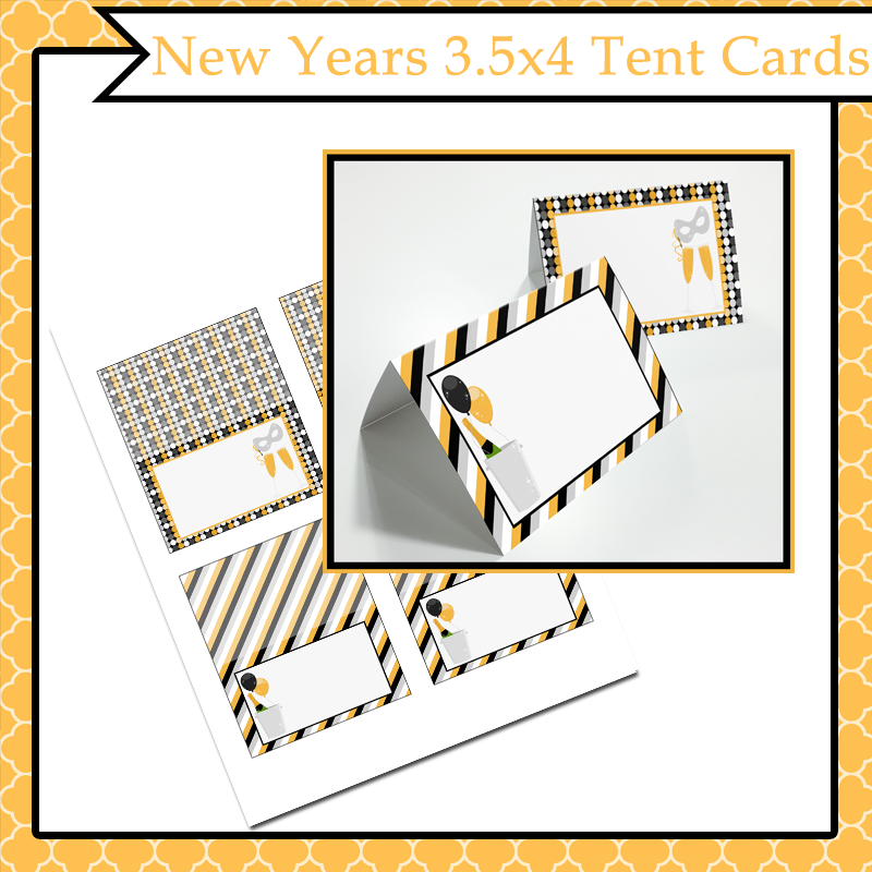 DIY Table Tent Cards | New Years Themed