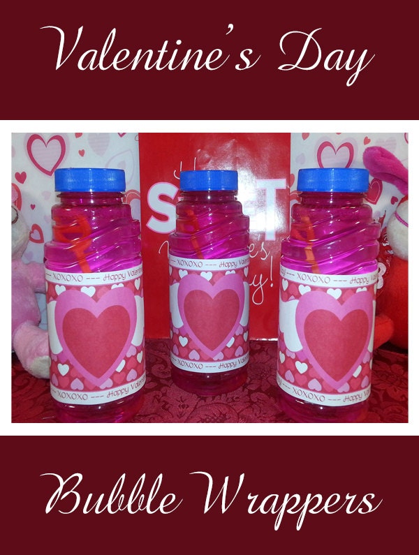 Valentine's Day Printable Bubble Bottle Wrapper