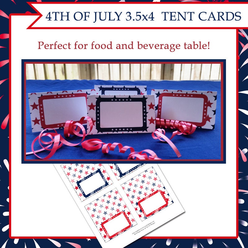 DIY Table Tent Cards | Independence Day Themed