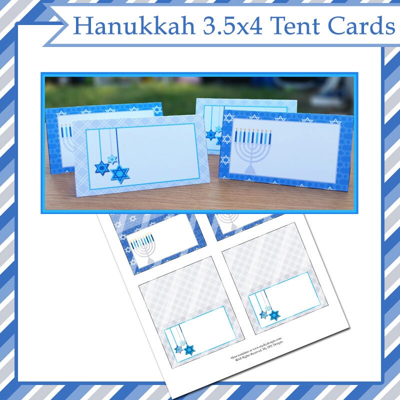 DIY Table Tent Cards | Hanukkah Themed