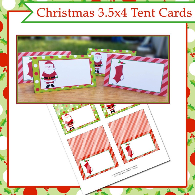 DIY Table Tent Cards | Santa Claus Themed