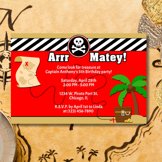 Pirate Treasure Invitation