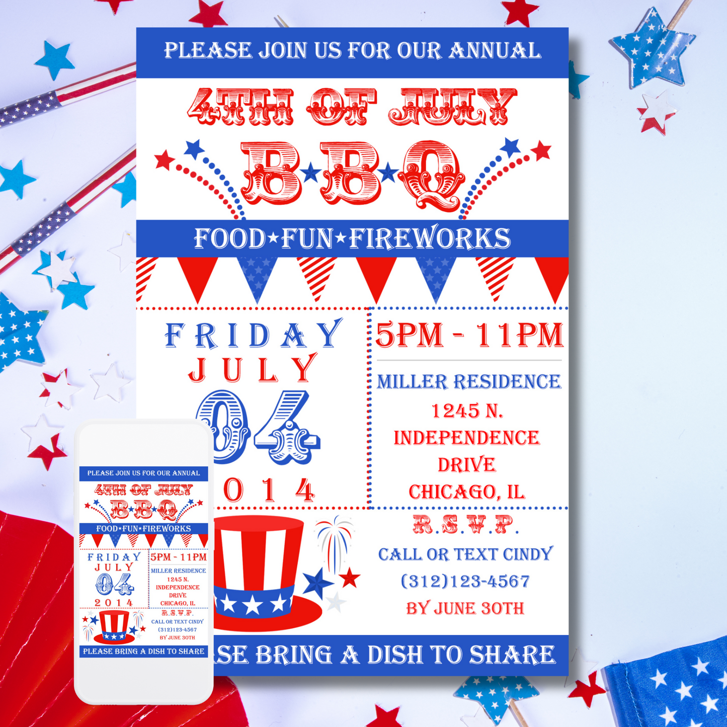 4th of July Invitation