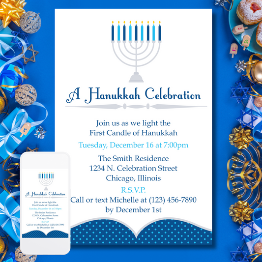 Hanukkah Celebration Invitation