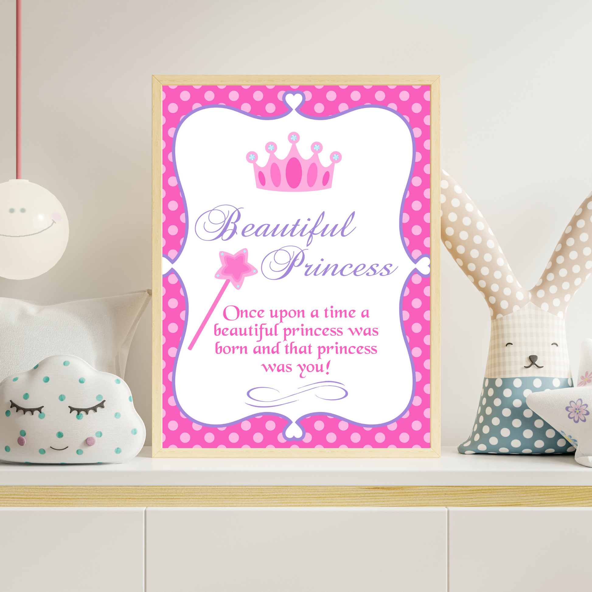 Princess Wall Art Set – 3 Digital Prints for Girls