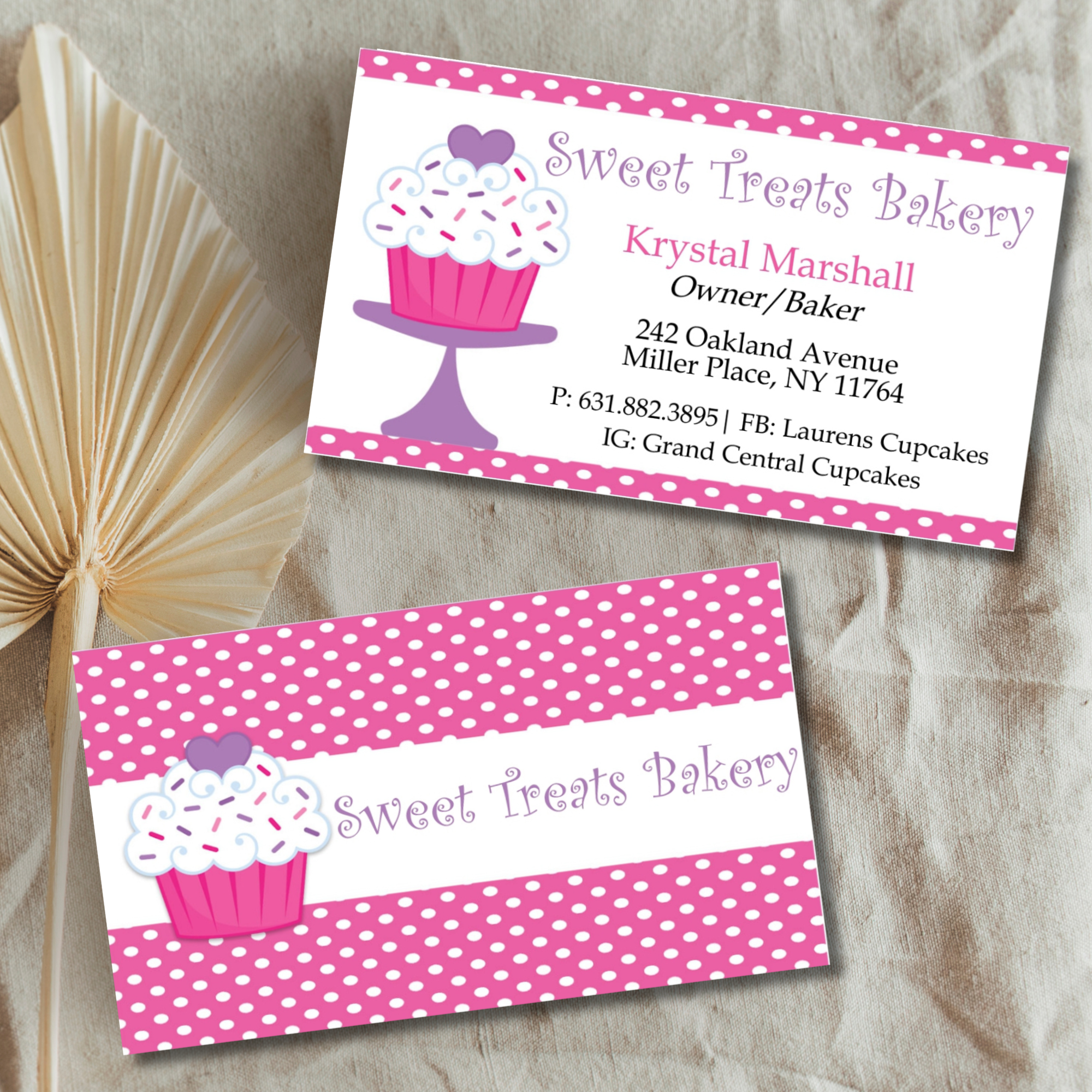 Polka Dot Bakery Business Card | Free Template Preview