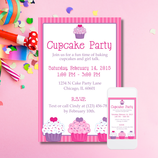 Cupcake Party Invitation Template