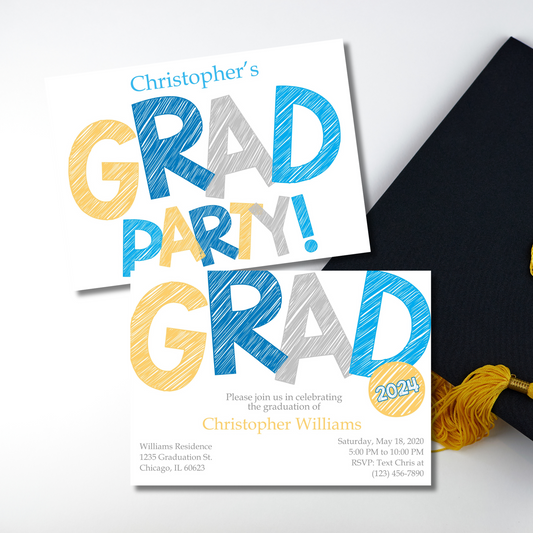 Sketch Graduation Party Invitation