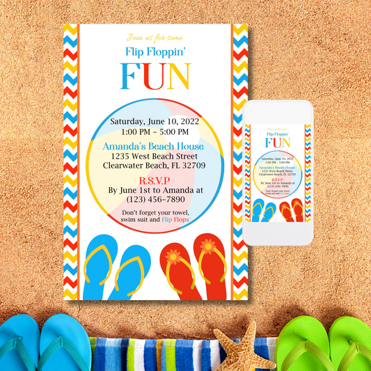 Flip Flop Beach Party Invitation