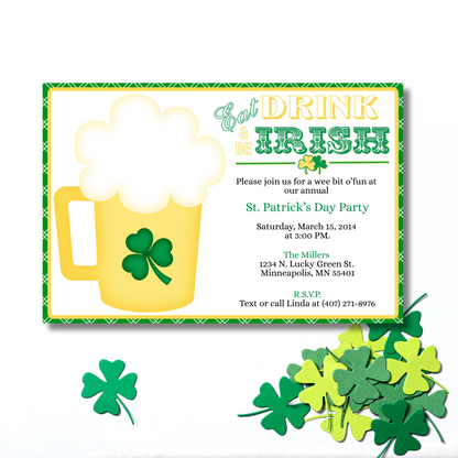 Eat, Drink and Be Irish Invitation