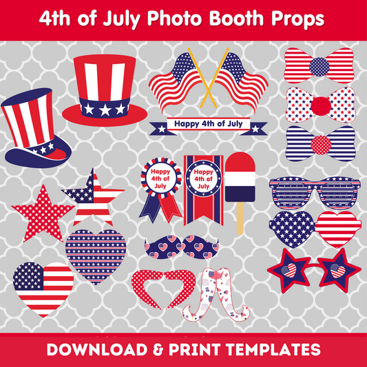 4th of July Printable Photo Props