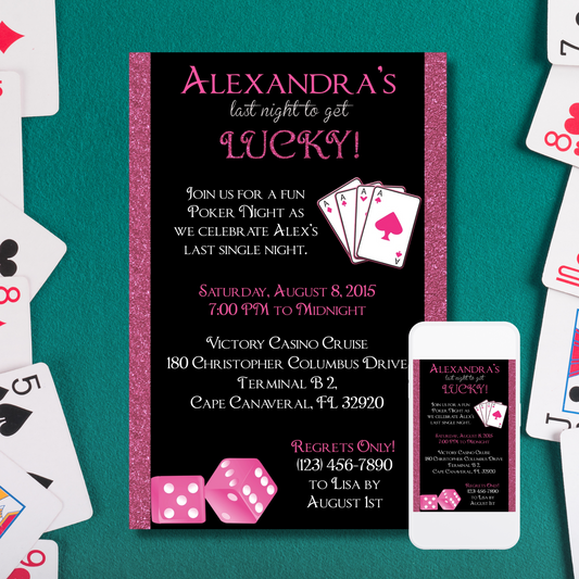 Casino Theme Bachelorette Invitation