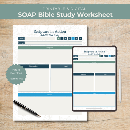  SOAP Bible Study Worksheet 
