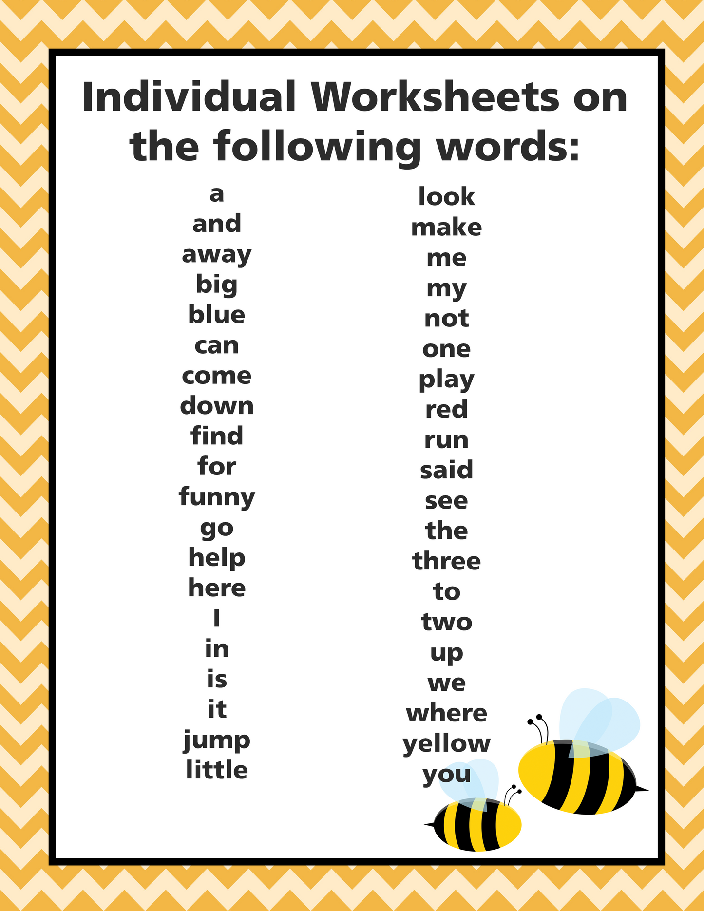 Pre-K Sight Word Worksheet Pack