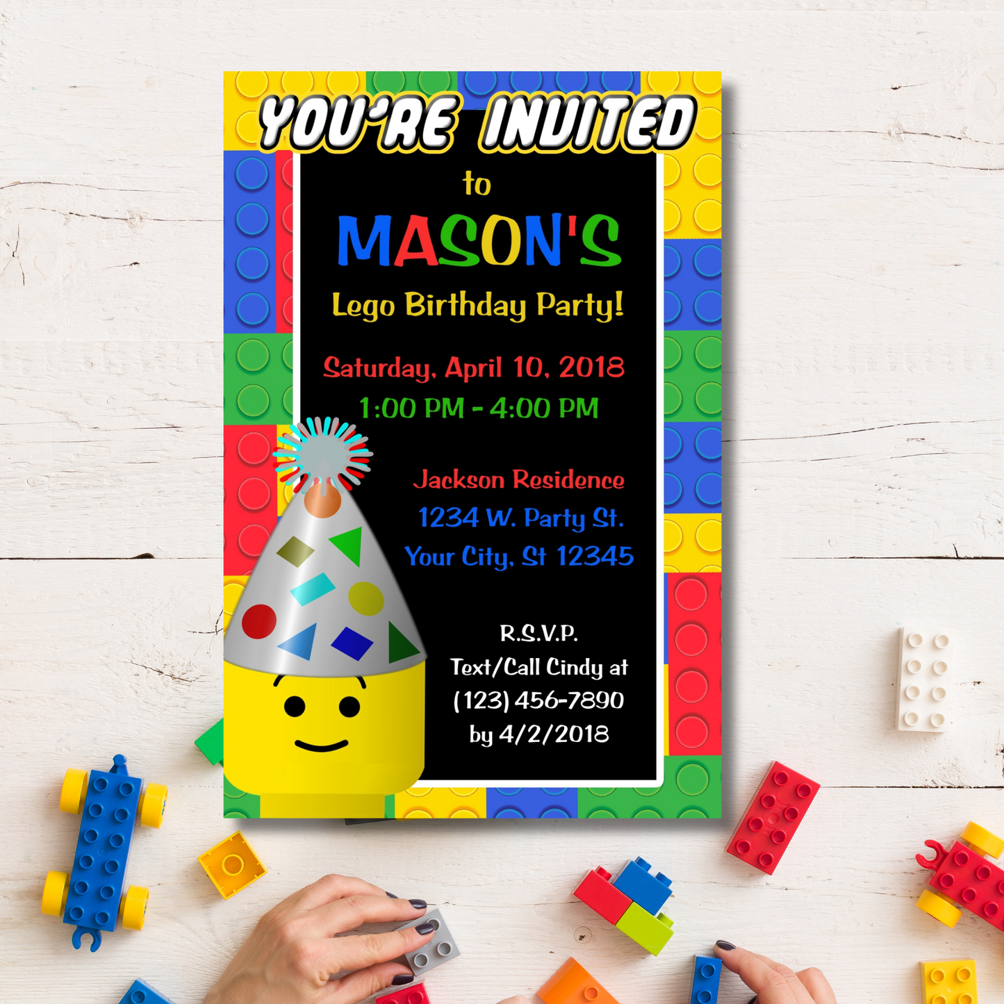 Lego Blocks Invitation