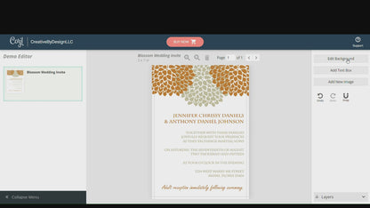 Pom Blossom Floral Wedding Invitation