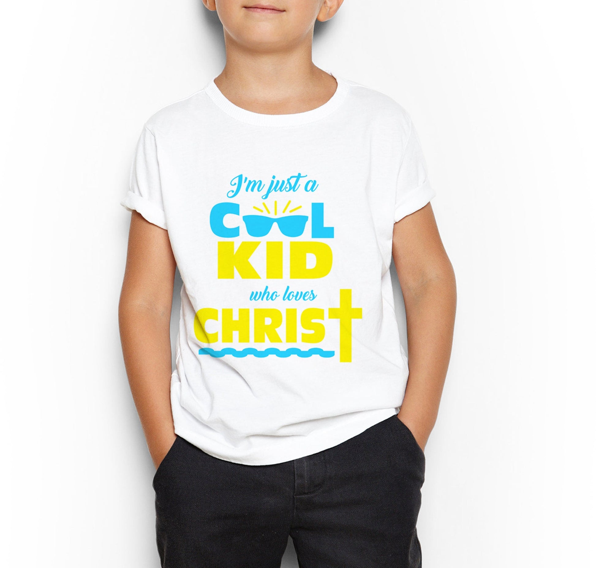 Cool Christian Kid printable iron-on shirt design for boys with mirrored and non-mirrored PDF transfer files