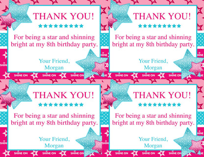 American Birthday Girl Flat Thank You Card