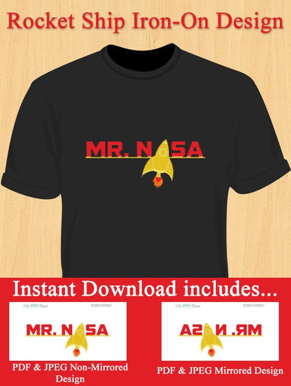 Rocket Ship T-shirt Iron-on Shirt Design