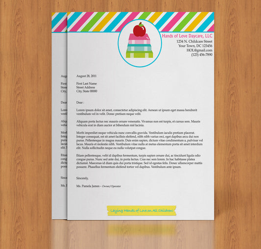 Daycare Business Letterhead