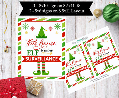 Christmas Elf Printables | Elf Surveillance Sign