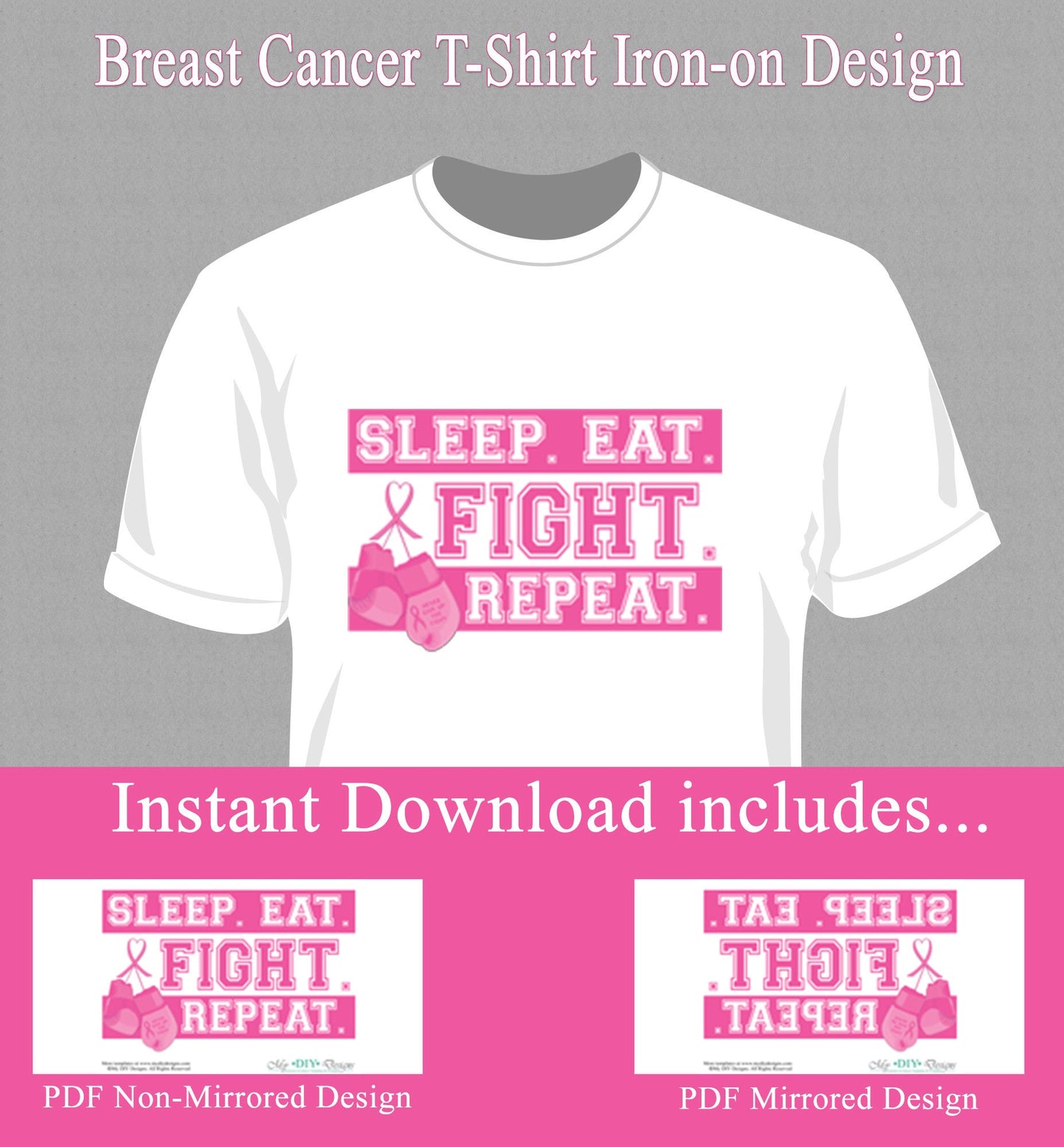 Fight Breast Cancer Iron-on T-shirt Design