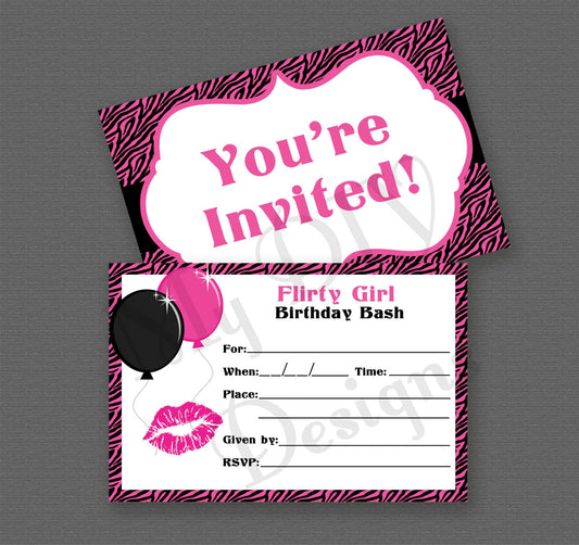 Flirty Girl Birthday Invitation