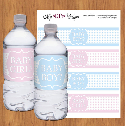 Gender Reveal Bottle Labels