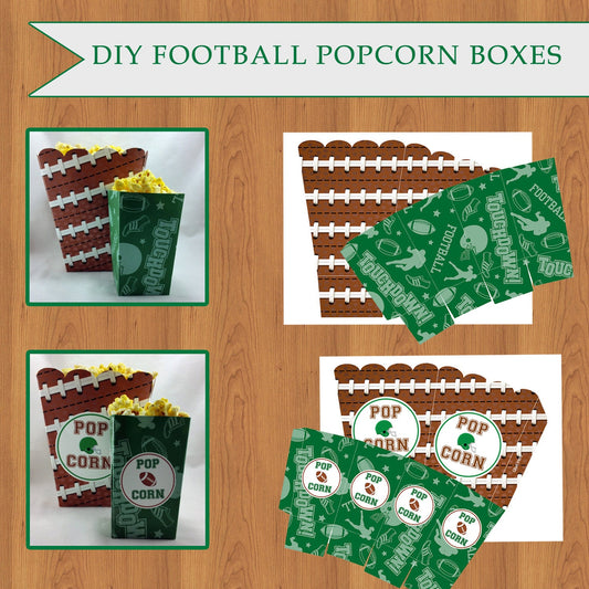 Football Themed Popcorn Boxes