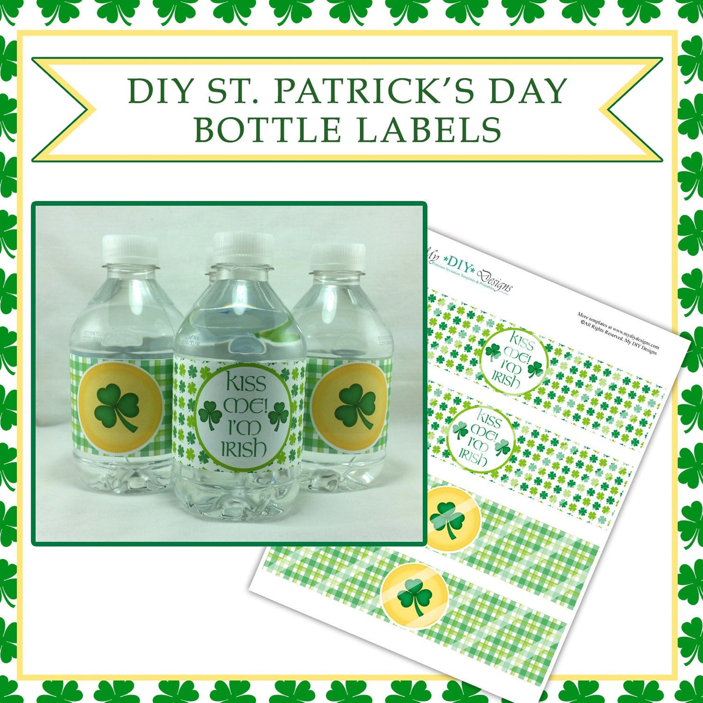 St. Patrick's Day Water Bottle Labels