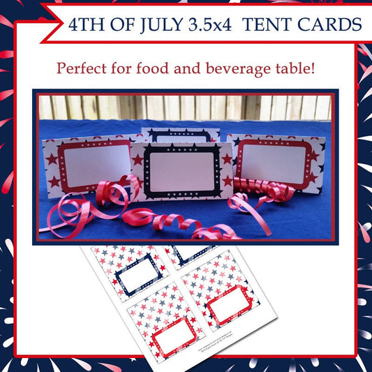 Independence Day Printable Tent Cards