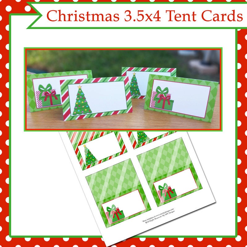 DIY Table Tent Cards | Christmas Themed